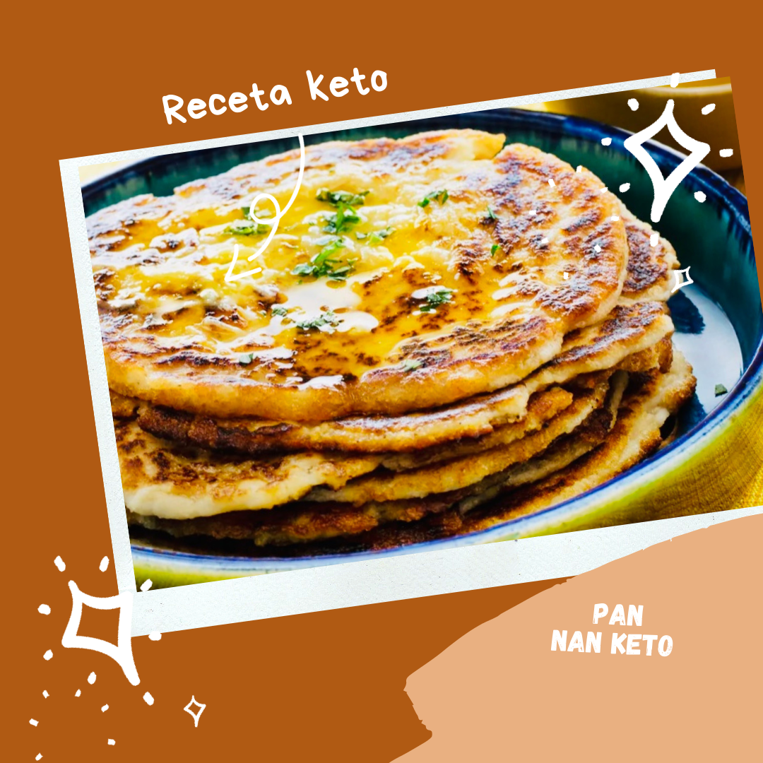 Pan naan keto con mantequilla derretida de ajo